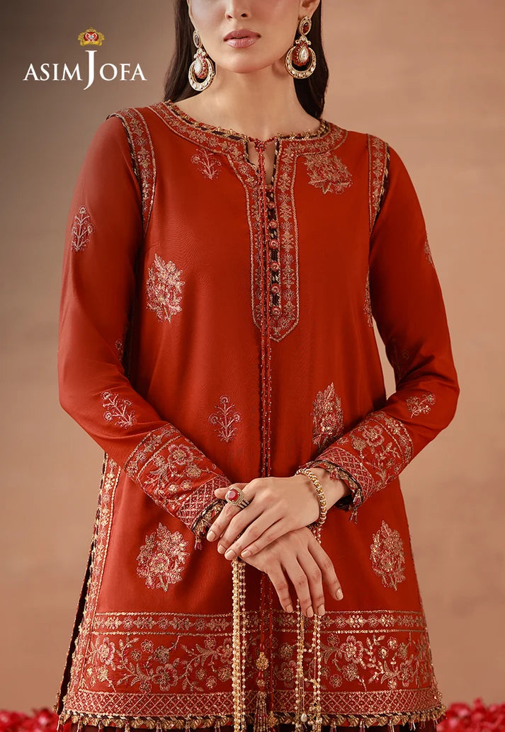 AJULFH-03 Embroidered Twisted Silk Unstitched 3 Pcs | ASIM JOFA