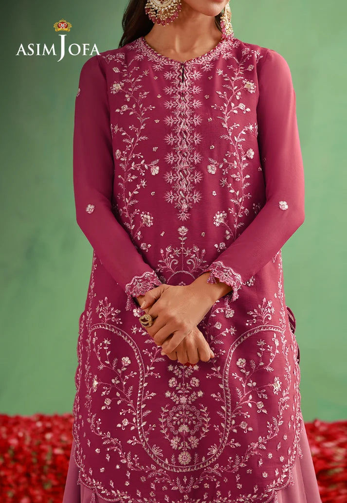 AJULFH-07 Embroidered Chiffon Unstitched 3 Pcs | ASIM JOFA