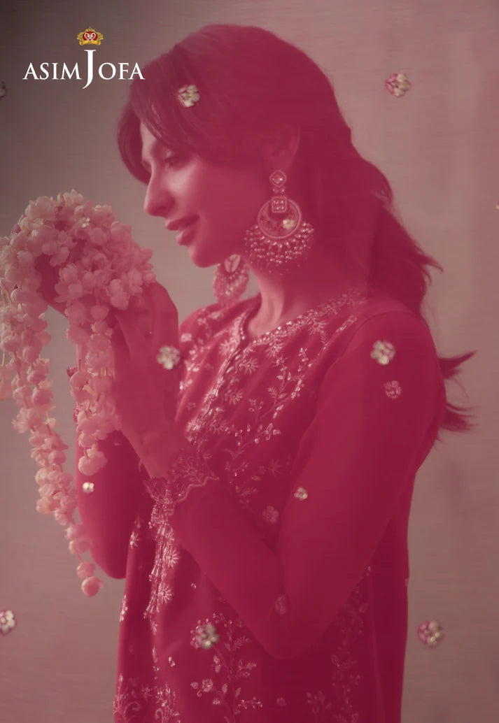 AJULFH-07 Embroidered Chiffon Unstitched 3 Pcs | ASIM JOFA