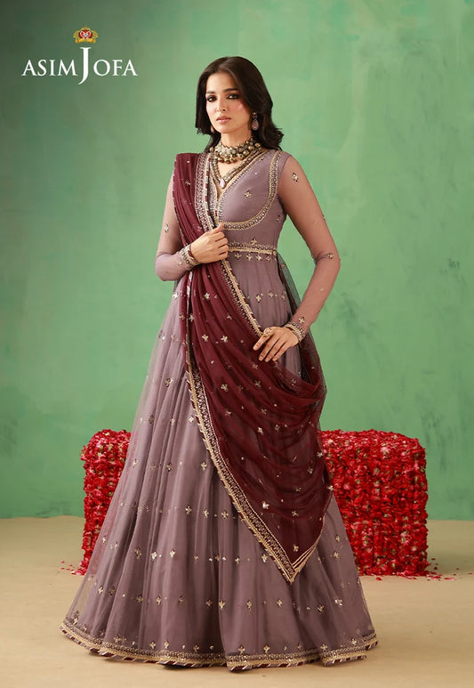 AJULFH-02 Embroidered Net Unstitched 2 Pcs | ASIM JOFA