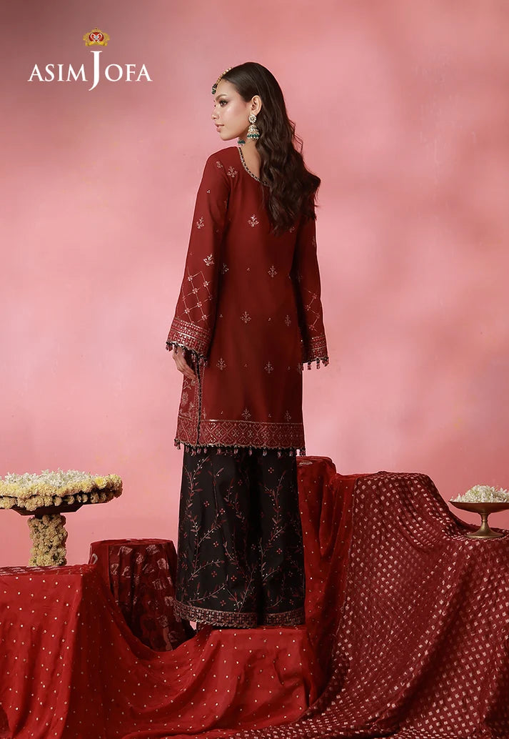 AJUFC-12  Embroidered Boski Silk Unstitched 2 Pcs | ASIM JOFA