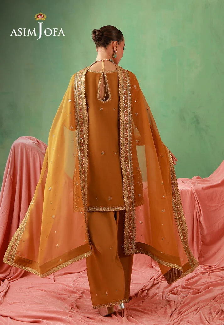 AJULFH-10 Embroidered Chiffon Unstitched 3 Pcs | ASIM JOFA