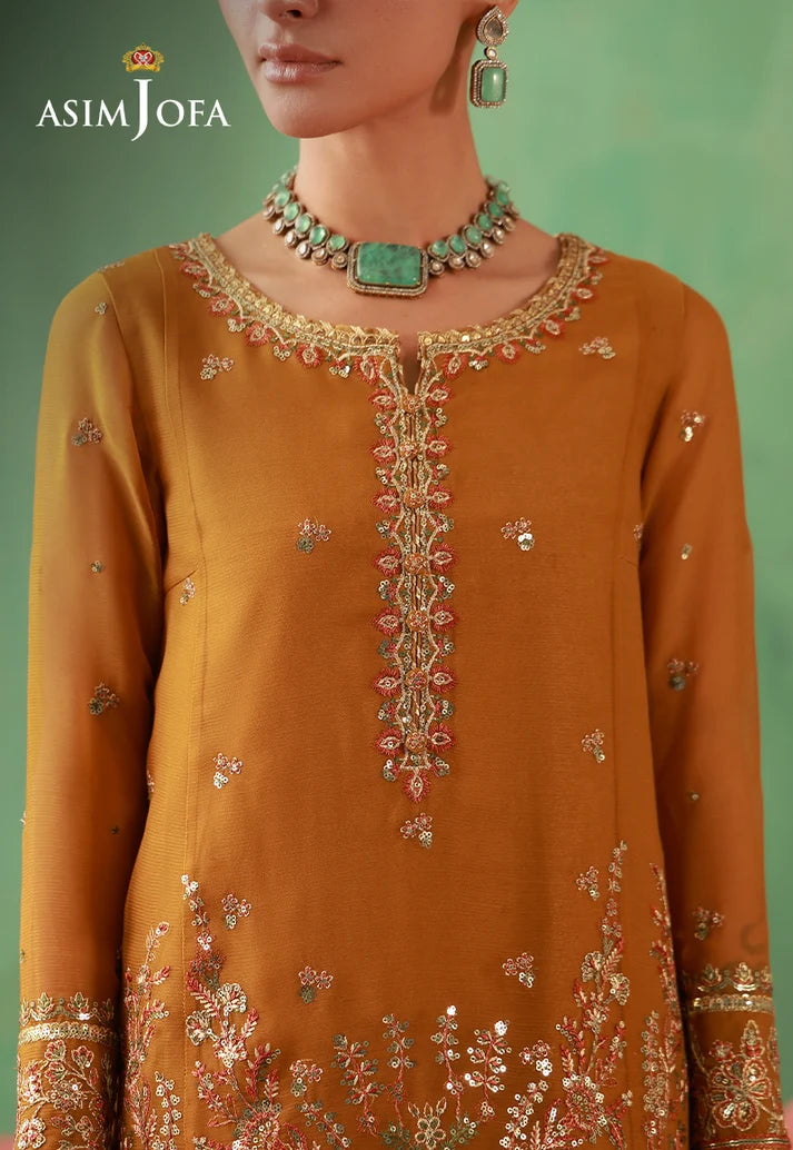 AJULFH-10 Embroidered Chiffon Unstitched 3 Pcs | ASIM JOFA