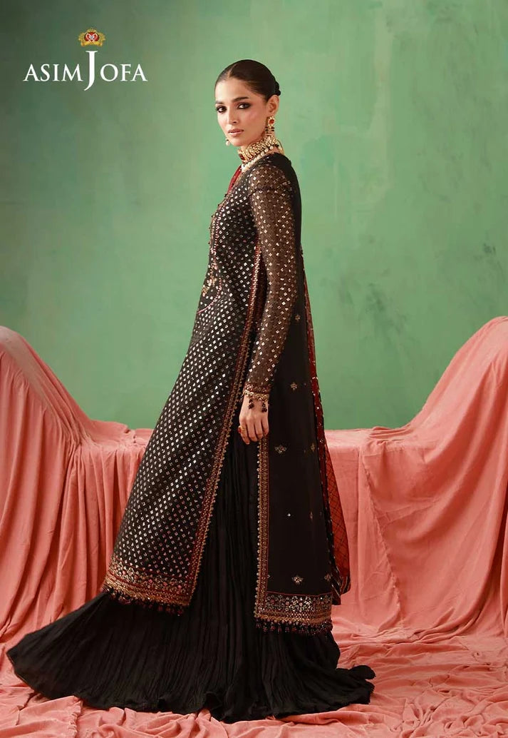 AJULFH-01 Embroidered Chiffon Unstitched 3 Pcs | ASIM JOFA