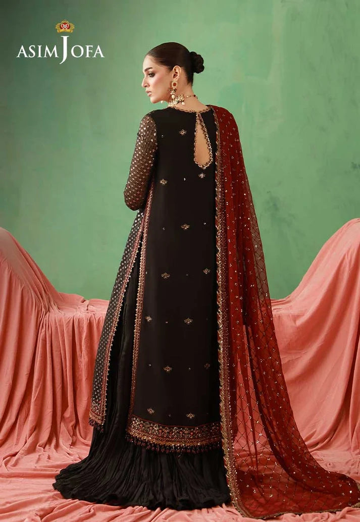 AJULFH-01 Embroidered Chiffon Unstitched 3 Pcs | ASIM JOFA