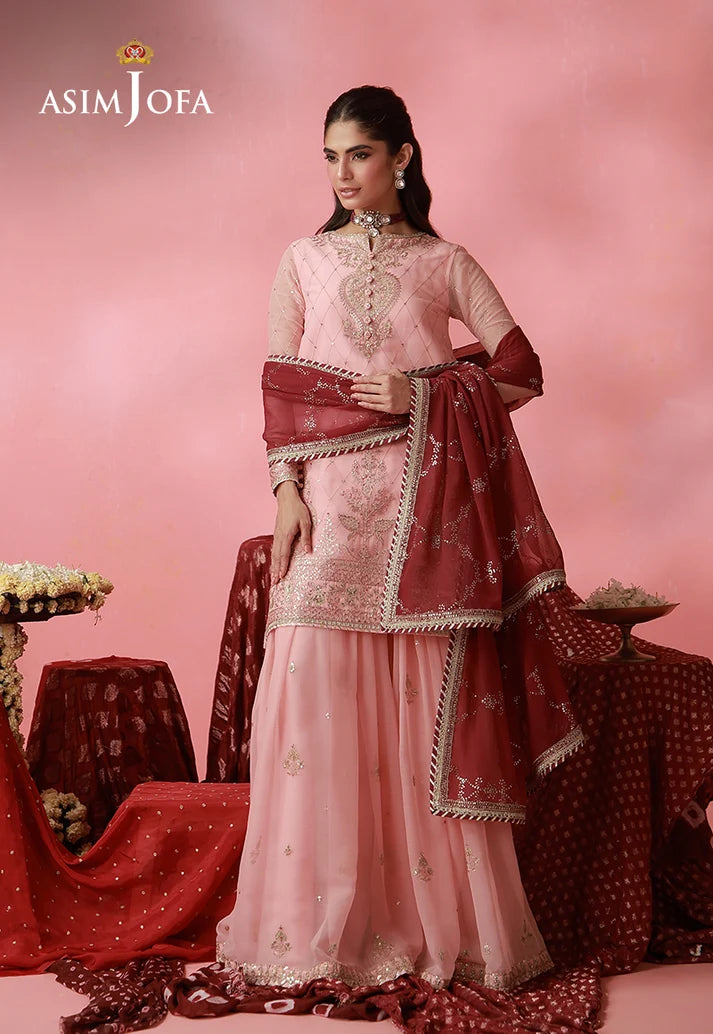 AJUFC-21  Embroidered Chiffon Unstitched 3 Pcs | ASIM JOFA