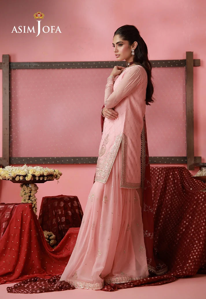 AJUFC-21  Embroidered Chiffon Unstitched 3 Pcs | ASIM JOFA