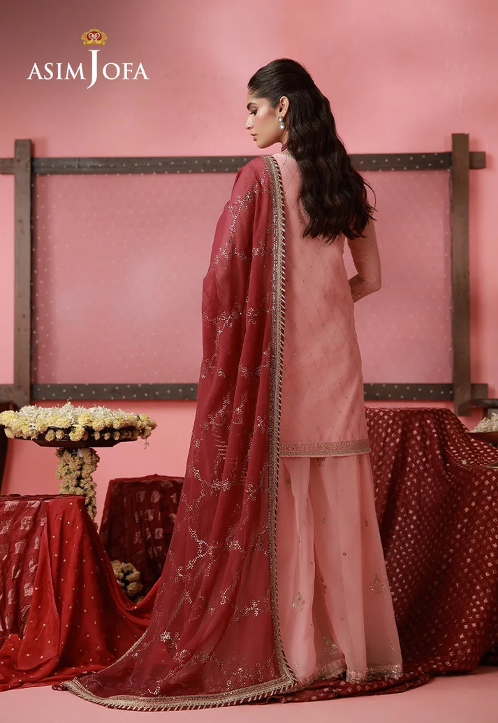 AJUFC-21  Embroidered Chiffon Unstitched 3 Pcs | ASIM JOFA