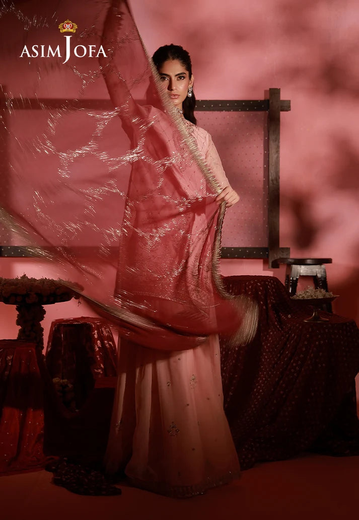 AJUFC-21  Embroidered Chiffon Unstitched 3 Pcs | ASIM JOFA