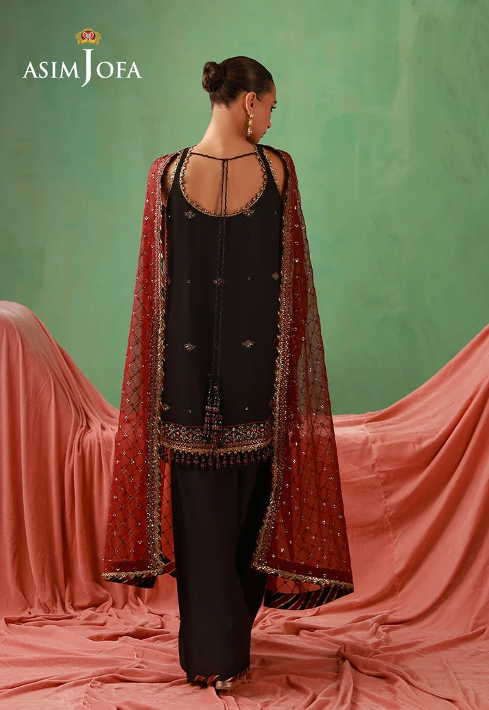 AJULFH-01 Embroidered Chiffon Unstitched 3 Pcs | ASIM JOFA