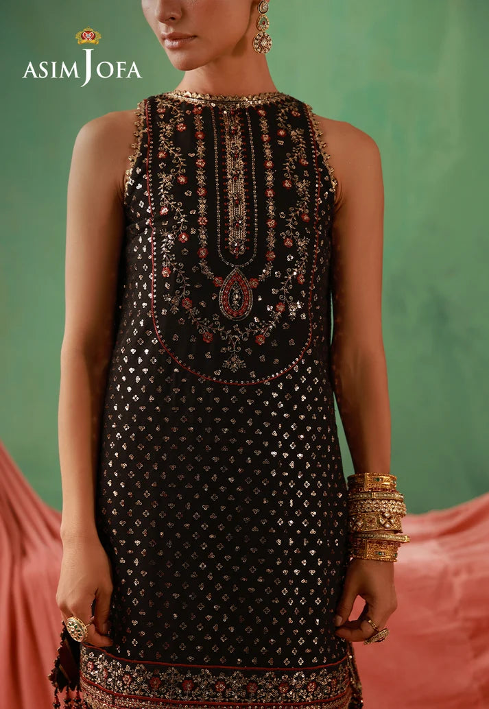 AJULFH-01 Embroidered Chiffon Unstitched 3 Pcs | ASIM JOFA