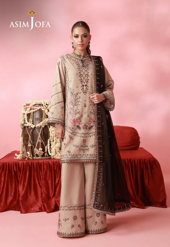 AJUFC-06  Embroidered Lawn Silk Unstitched 3 Pcs | ASIM JOFA