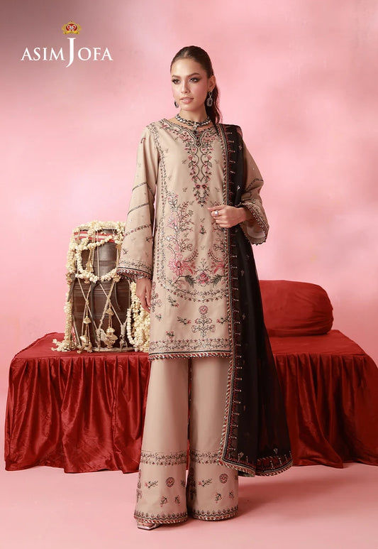 AJUFC-06  Embroidered Lawn Silk Unstitched 3 Pcs | ASIM JOFA