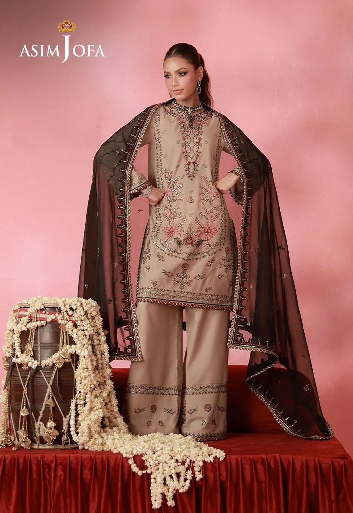 AJUFC-06  Embroidered Lawn Silk Unstitched 3 Pcs | ASIM JOFA