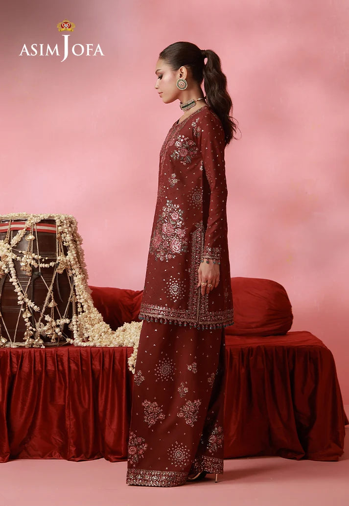 AJUFC-19  Embroidered Boski Silk Unstitched 2 Pcs | ASIM JOFA
