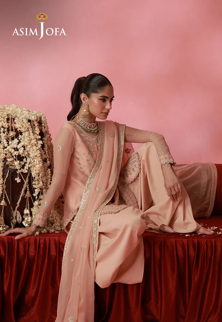 AJUFC-03  Embroidered Chiffon Unstitched 3 Pcs | ASIM JOFA