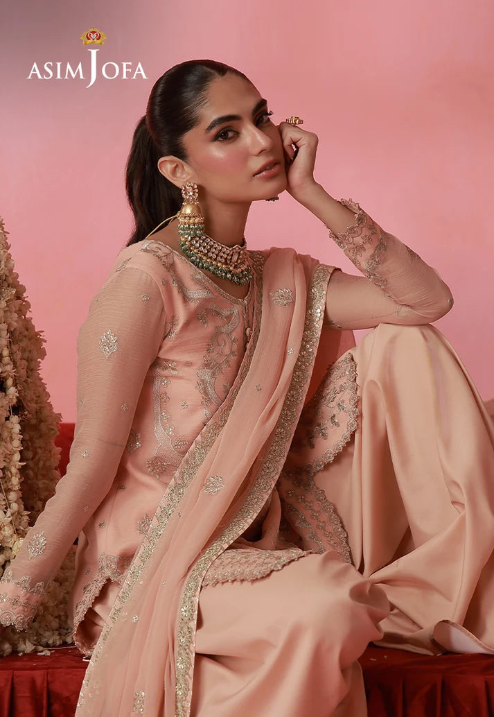 AJUFC-03  Embroidered Chiffon Unstitched 3 Pcs | ASIM JOFA