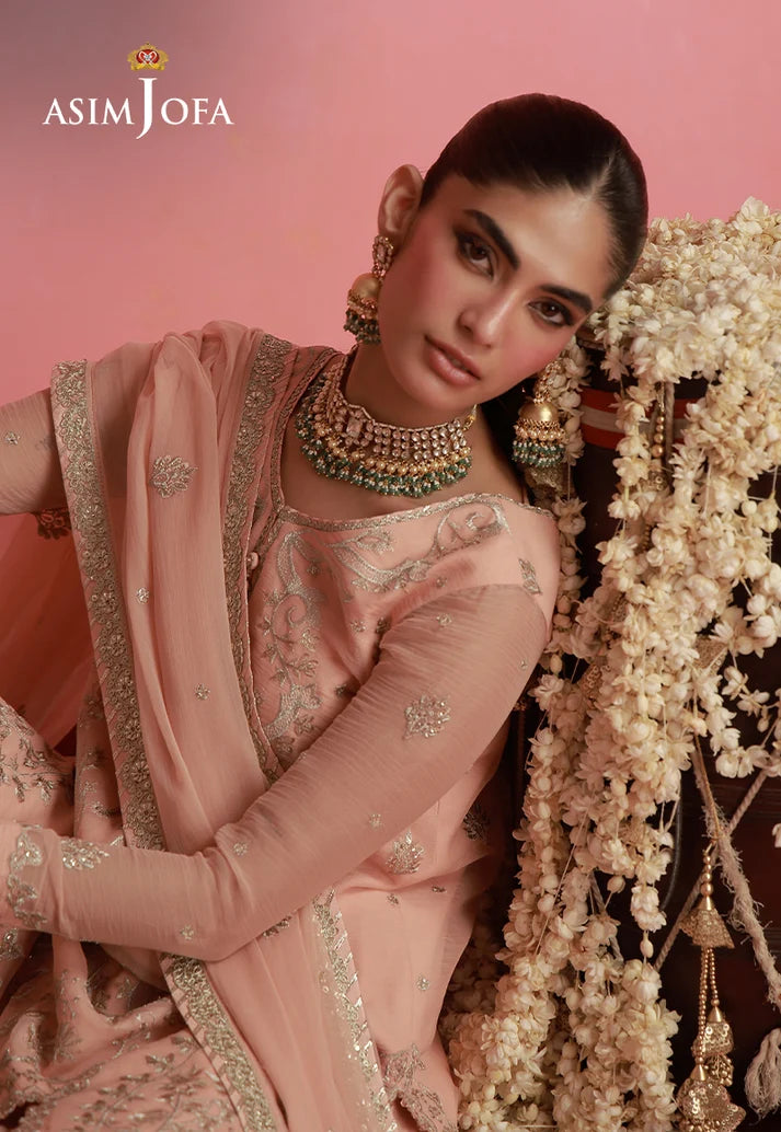 AJUFC-03  Embroidered Chiffon Unstitched 3 Pcs | ASIM JOFA