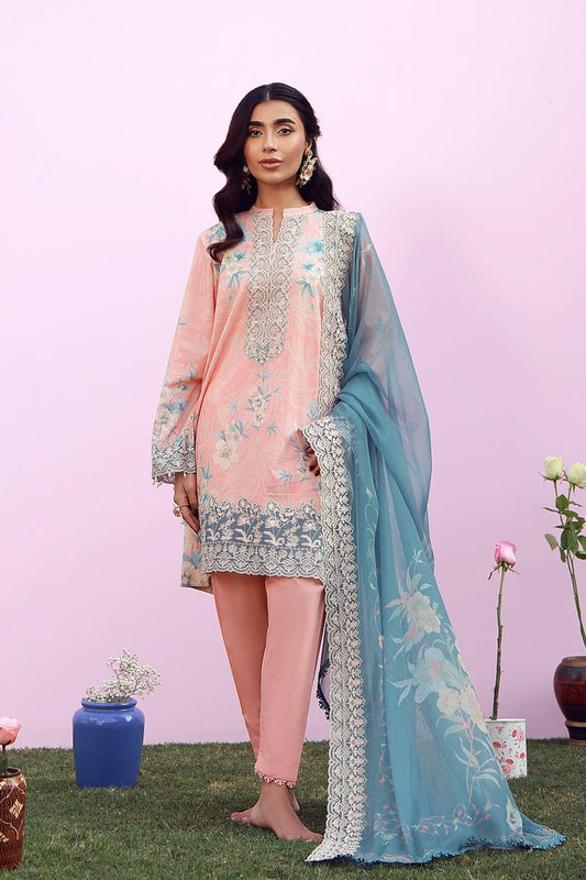 Blush Azure | SS1-26-39 - Sahar Mirha Lawn