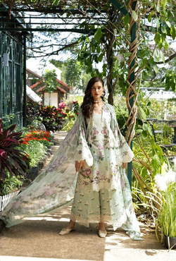 4B MINT MEADOW| Embroidered Lawn 3 Piece Unstitched Suit