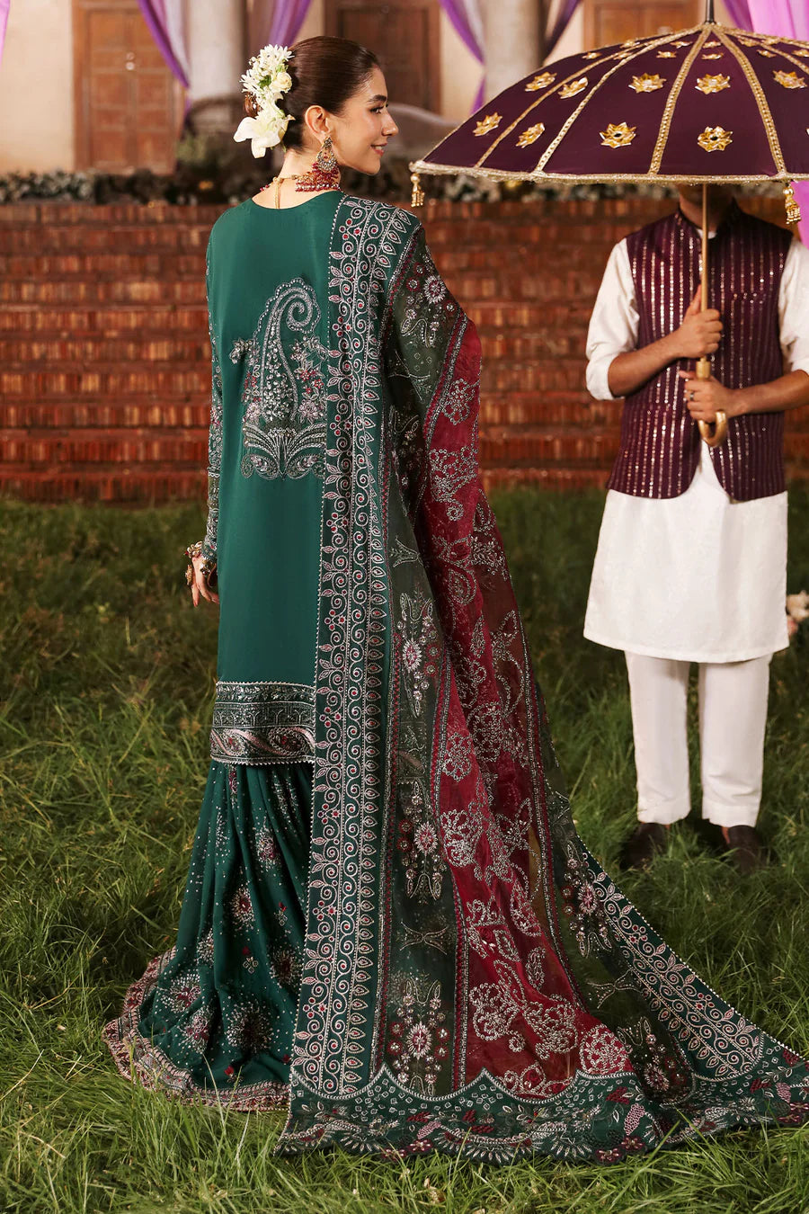 Nureh NL-68 SHADMANI: Jhoomro Luxury Embroidered Chiffon Unstitched Suit
