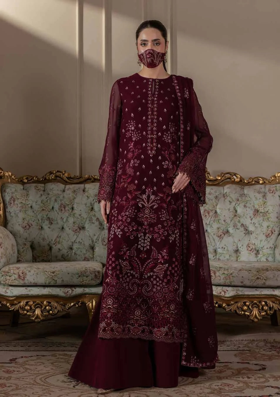 Chandani Kuch Khas By Flossie Premium Chiffon 3pc Unstitched Suit - CH-107