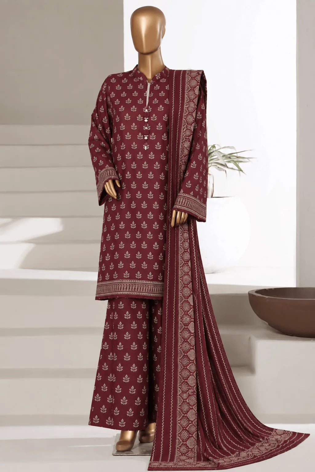 Bin-Saeed 3 Piece Printed Stitched Khaddar | KD-15