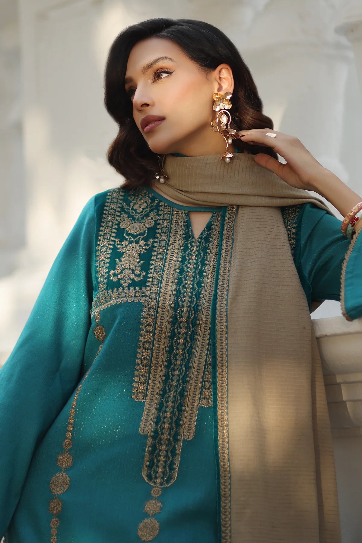 3-PC Unstitched Peach Leather with Velvet CSW5-04  NEW CHARIZMA by SIGNORA