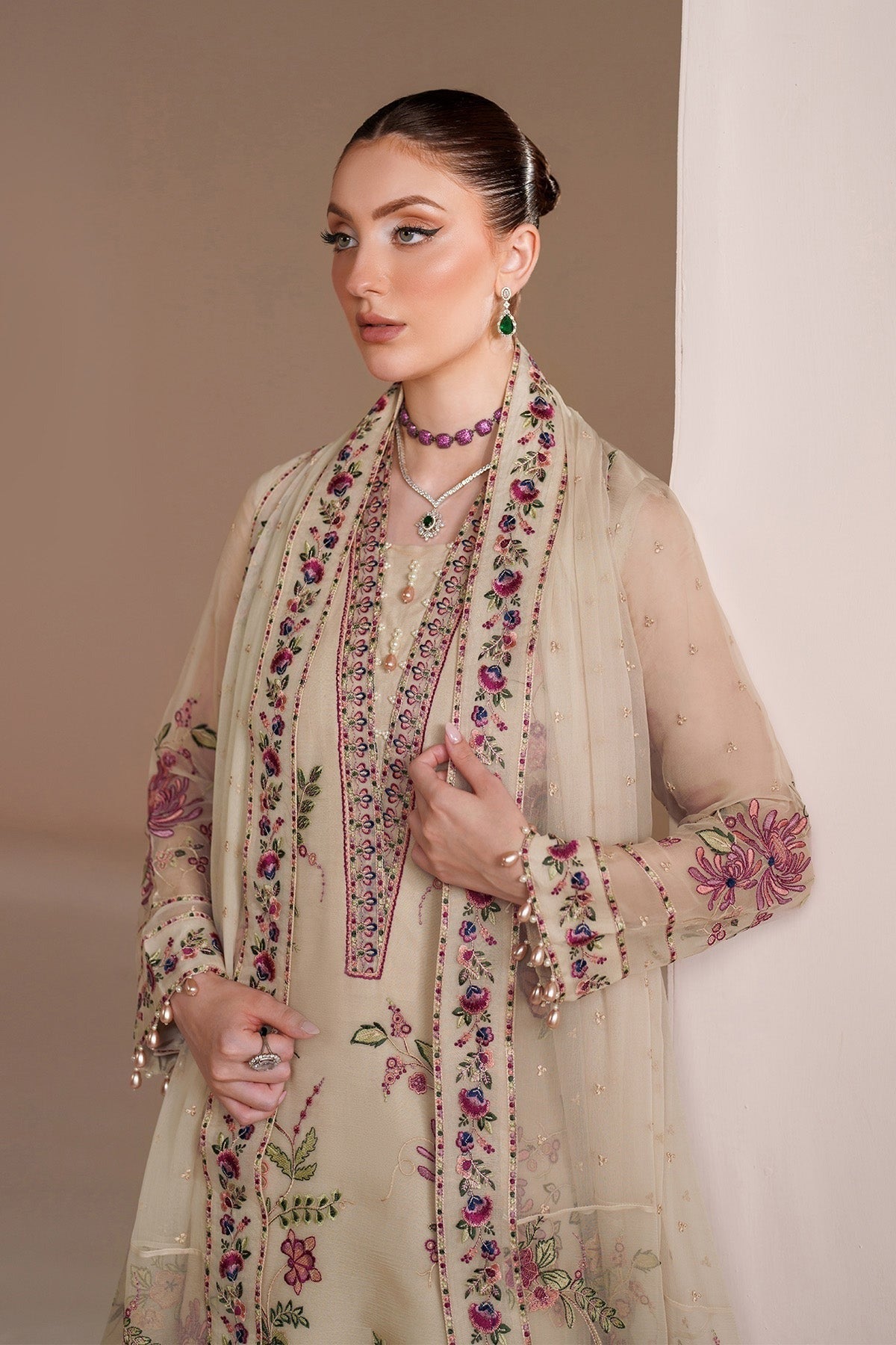 AF-BDHG-5041-Victoria | Threads by Alizeh Embroidered Chiffon Unstitched 3Pc Suit