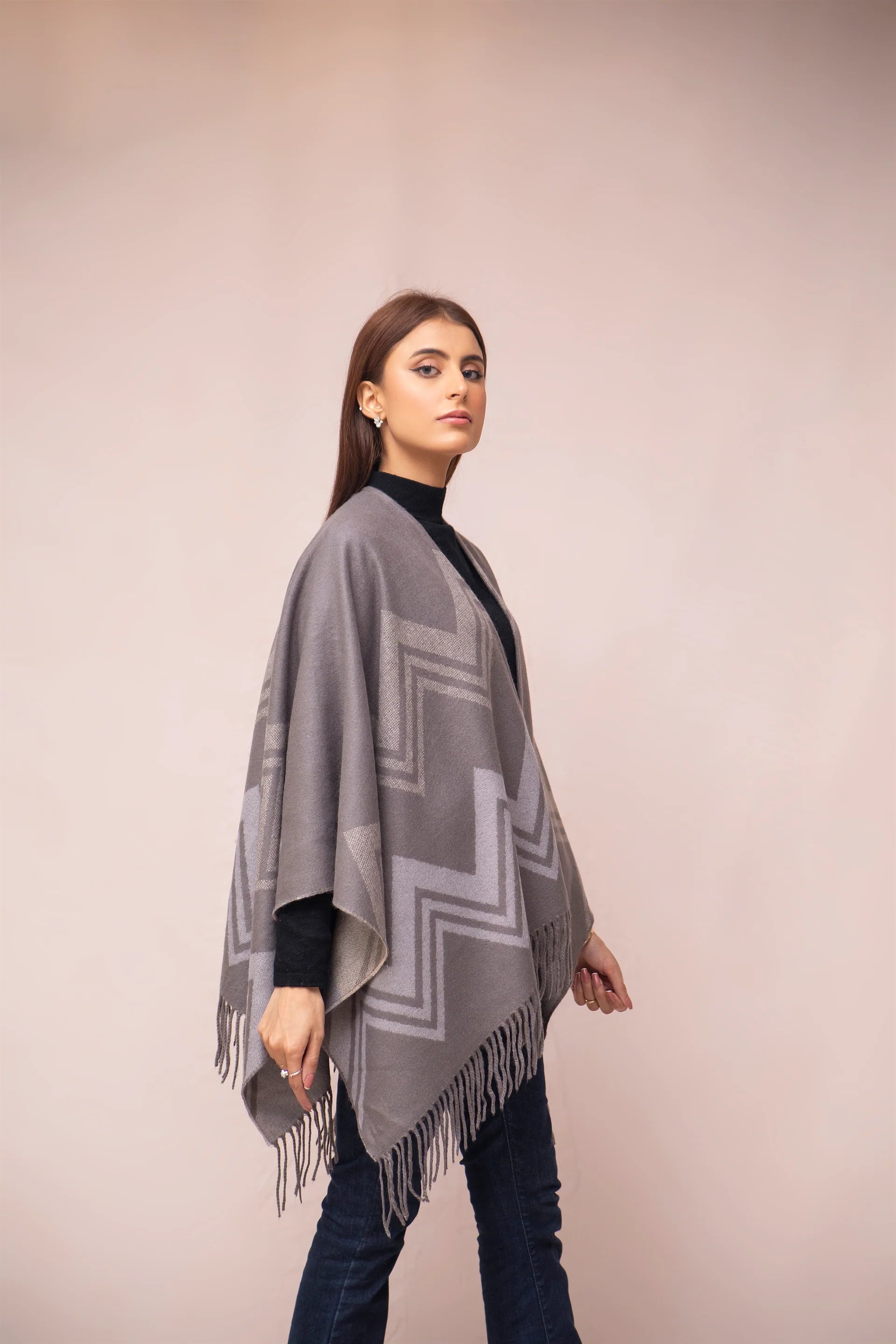 Manahils Premium Woolen Cape Shawl 14