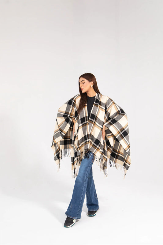 Manahils Premium Woolen Cape Shawl 01