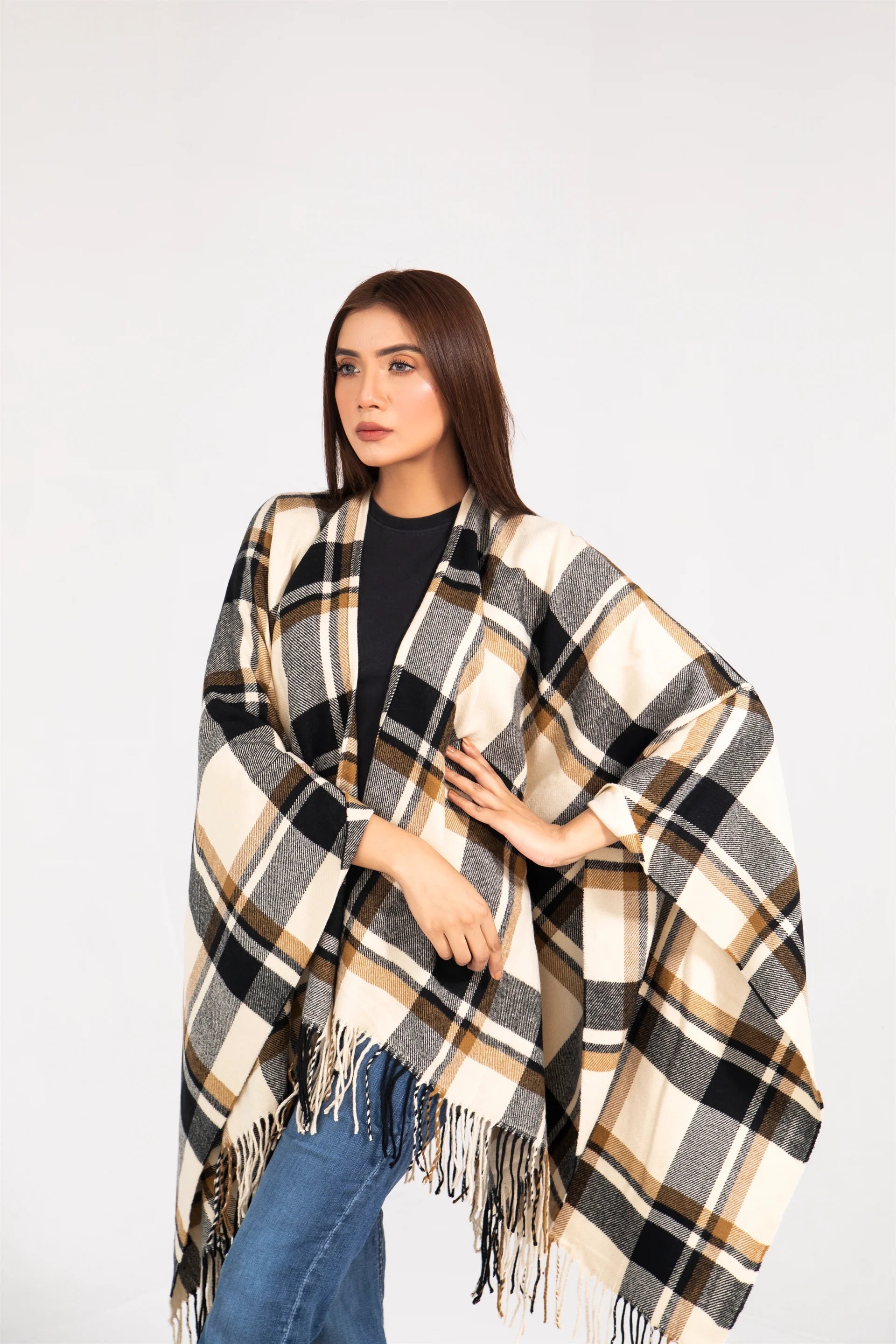 Manahils Premium Woolen Cape Shawl 01
