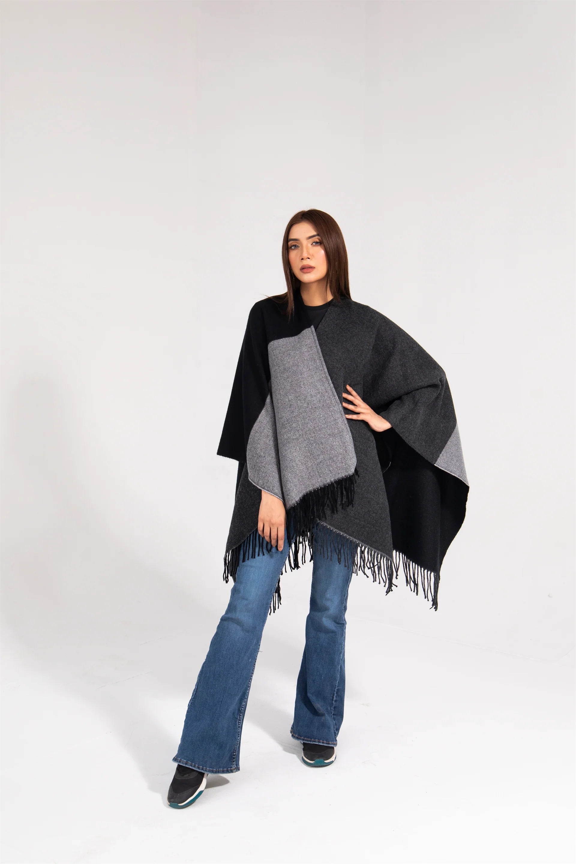 Manahils Premium Woolen Cape Shawl 02