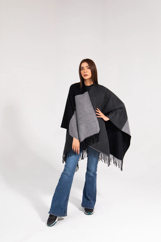 Manahils Premium Woolen Cape Shawl 02