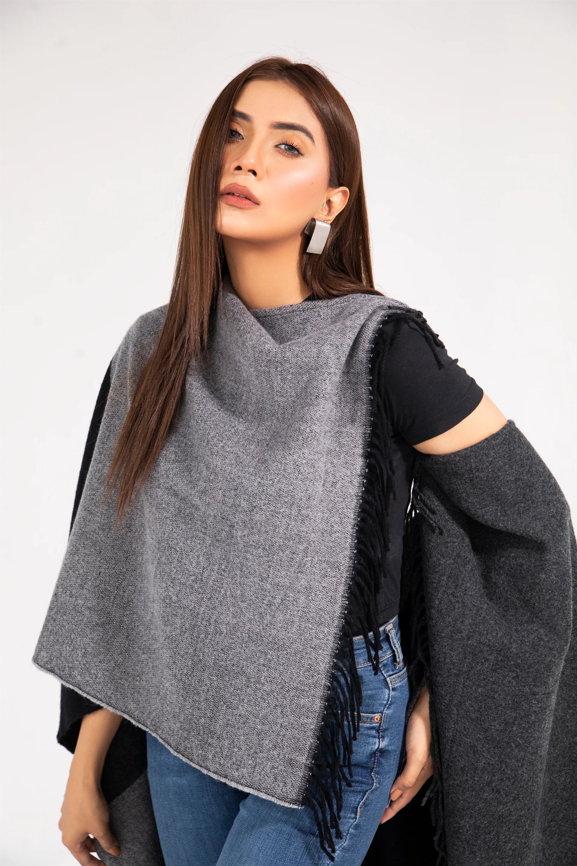 Manahils Premium Woolen Cape Shawl 02