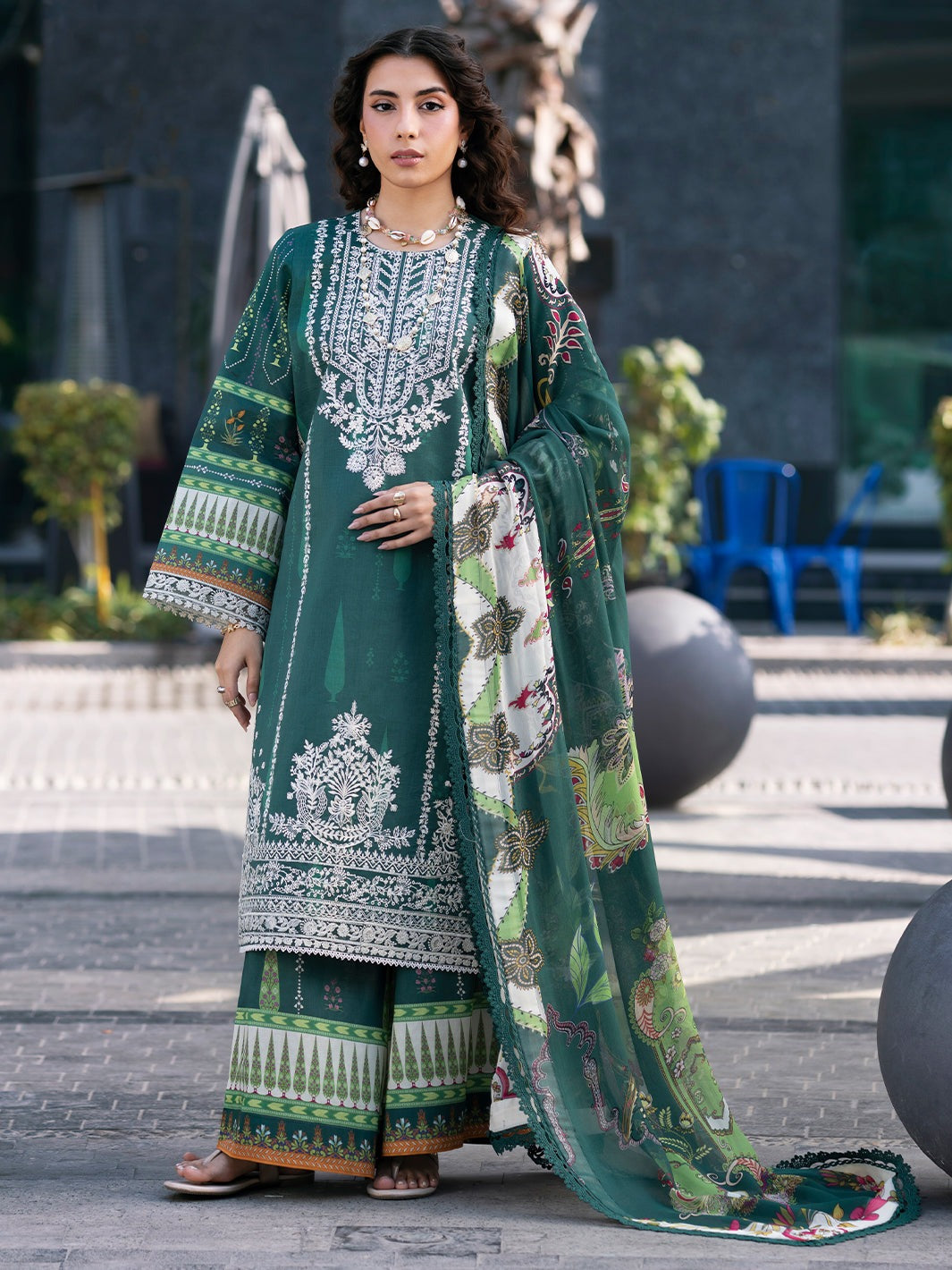 BW - 012 Broadway By Mahnur | 3 PC  Lawn 26