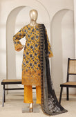 Bin Saeed 3 Piece Embroidered Lawn Shirt with Trouser & Embroidered Dupatta | 01