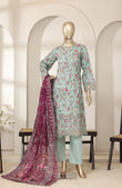 Bin Saeed 3 Piece Embroidered Lawn Shirt with Trouser & Embroidered Dupatta | 02