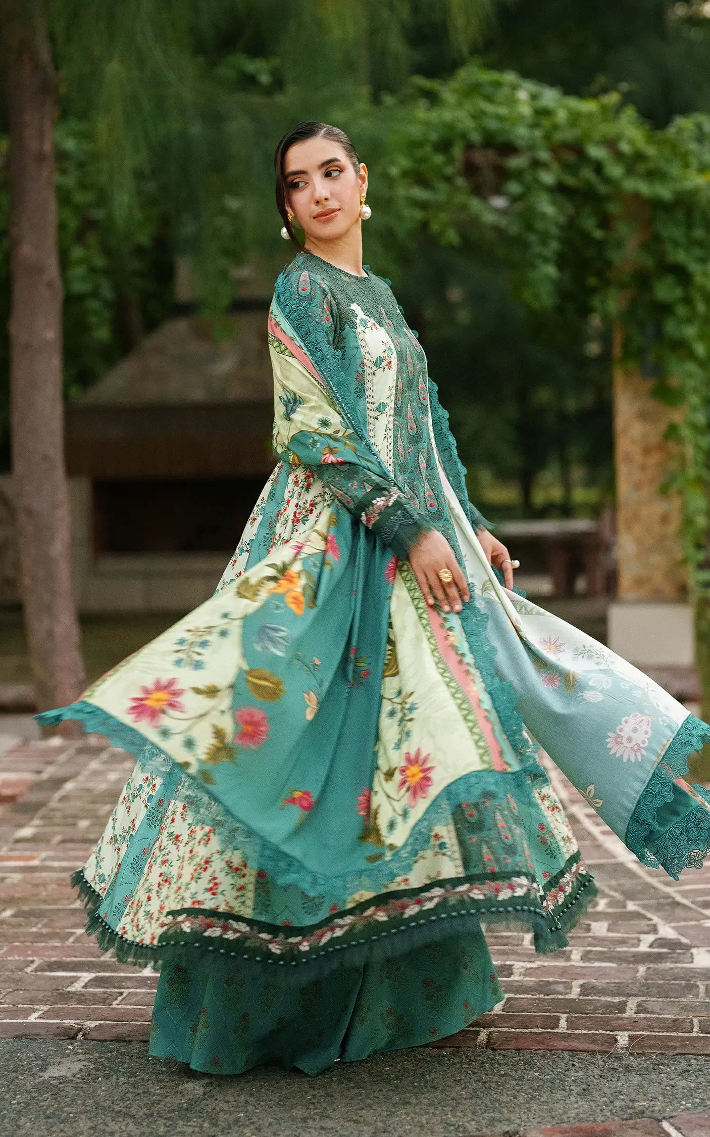 Botanical Breeze | 3pcs Embroidered Stitched Suit