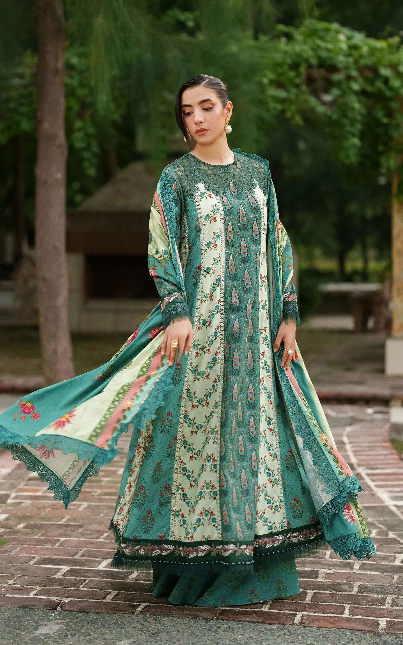 Botanical Breeze | 3pcs Embroidered Stitched Suit