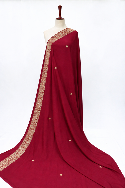 Premium Embroidered Lawn Shawl – Elegant Soft Fabric with Fancy Border