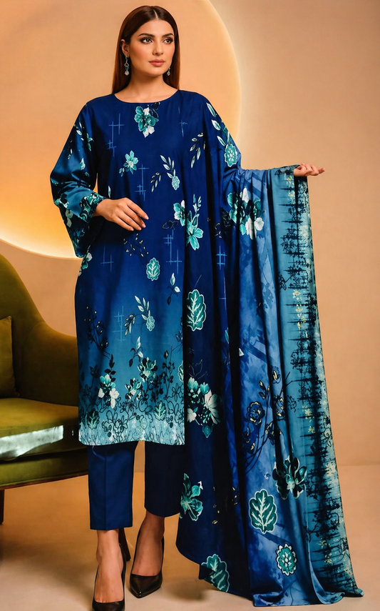 D-15 | 3 Piece Unstitched Digital Printed Lawn - Bari Eid Ki Bari Sale