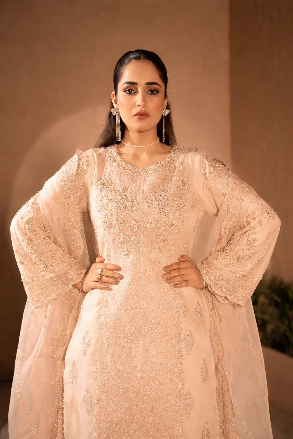Manahils Festive/party wear collection | K-183-PEACH