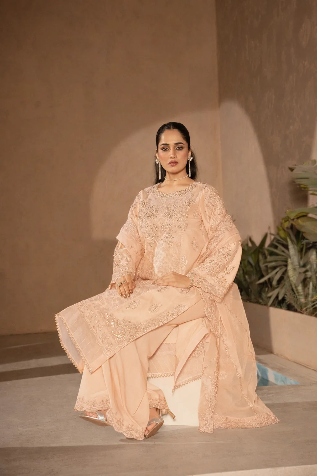 Manahils Festive/party wear collection | K-183-PEACH