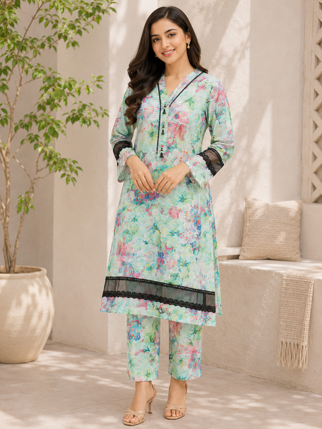 Women’s 2 Piece Stitch Stitch Lawn Suit – Casual & Summer Wear | 04