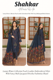 Shahkar Luxury Winter Collection – Navy Blue Embroidered 3-Piece Suit (Design 02)