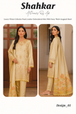 Shahkar Luxury Winter Collection – Cream Embroidered 3-Piece Suit (Design 01)
