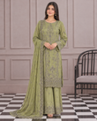 MENAAL by Bin Hameed: Luxury Embroidered Chiffon Stitch Suit - MBH-12