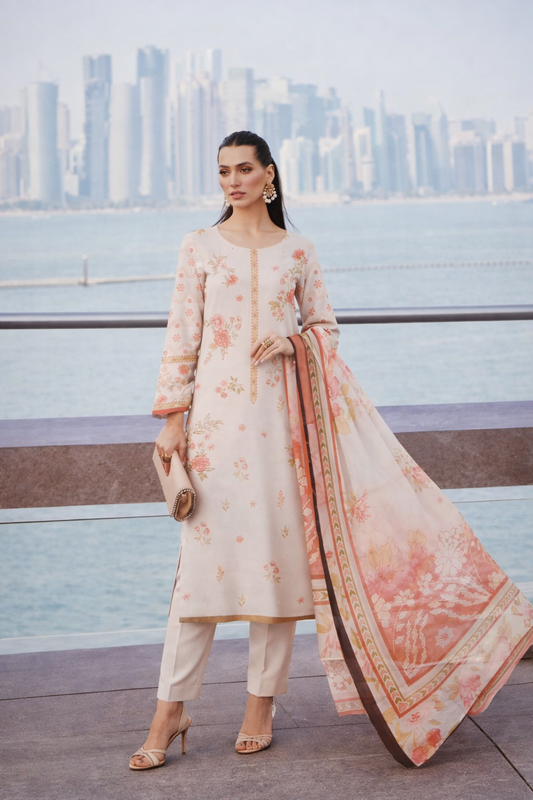Design 04 | Fiza Noor Modern Muse V-3 Printed Lawn 3 Piece Suit