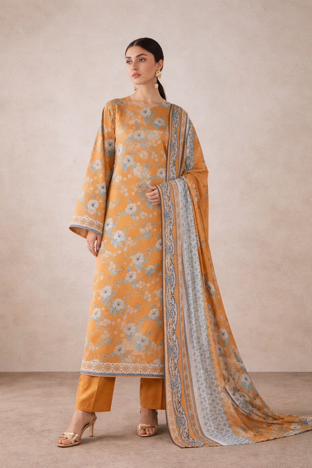 Design 09 | Fiza Noor Modern Muse V-3 Printed Lawn 3 Piece Suit